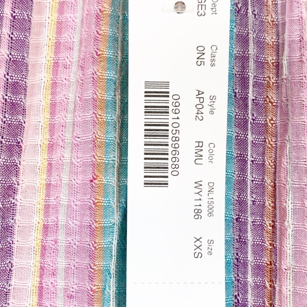 J.Crew Short Sleeve Pastel Striped Midi Dress Size XXS NWT - Picture 7 of 7